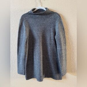 J.Jill Gray Mockneck Tunic Pullover Wool Blend Sweater, Size Medium